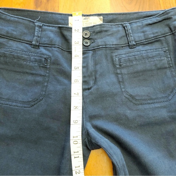 SUNSET SURF CO Y2K Boot Cut Fit Flared Low Rise Funky Navy Low Rise Pants Jeans - Picture 7 of 15